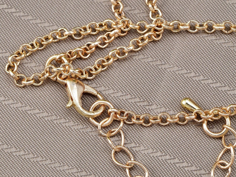 Alilang Rose Gold Champagne Tone Crystal Teardrop Cluster Chunky Statement Bib Pendant Necklace - Image 4